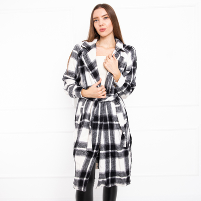 Chemise longue femme noire à carreaux - Vêtements