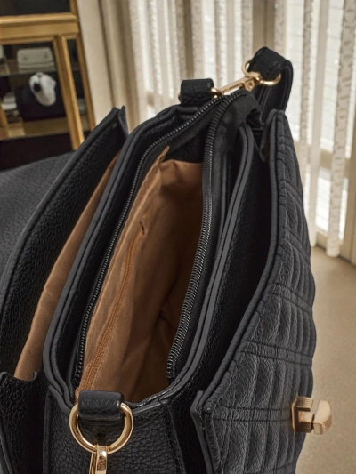 Sac à Main pour Femmes Luna Noir en Cuir Élégant pour Tous les Jours