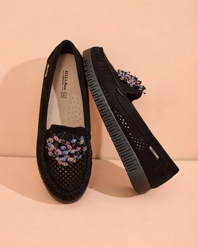Royalfashion Mocassins ajourés perlés pour femme Namis