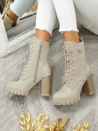 Bottines femme en éco-daim à talons épais Event Bramble