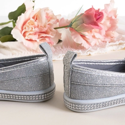 OUTLET Ballerines argentées pour enfants à décor Vual - Chaussures