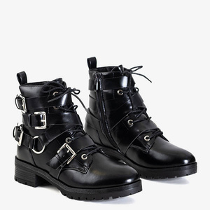 OUTLET Bottes noires pour femmes avec boucles Ermite - Footwear