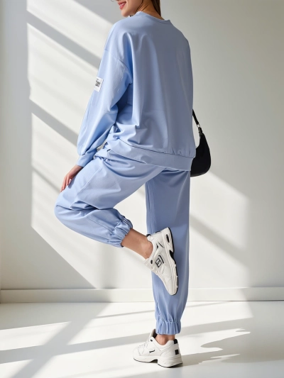 Ensemble en coton Royalfashion pour femmes avec des poignets élastiques sur les jambes