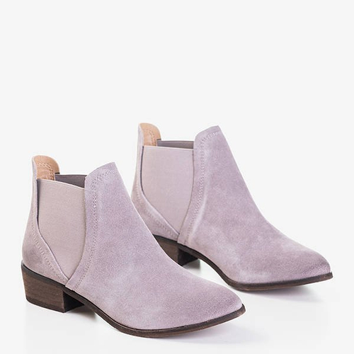 Chelsea boots femme grises et violettes à talons plats Mozambik - Footwear
