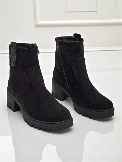 Bottines femme en éco-daim à talon bloc Maelis