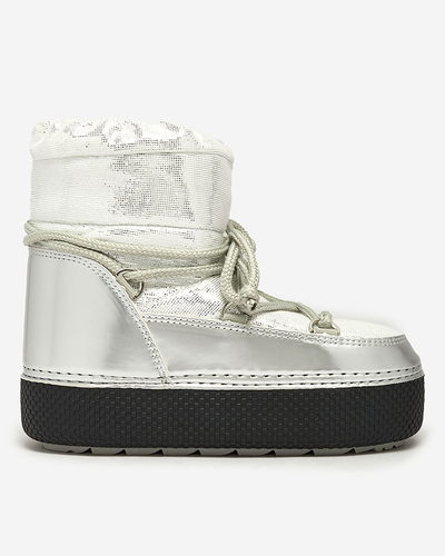 Royalfashion Bottes de neige à lacets pour femme Yevnoie