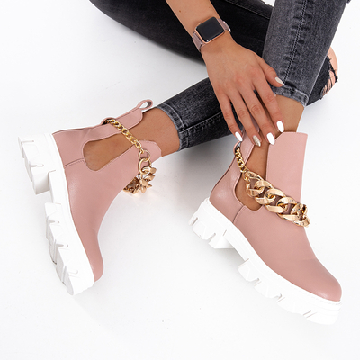 Bottes roses pour femmes avec chaîne Tenkay - Chaussures