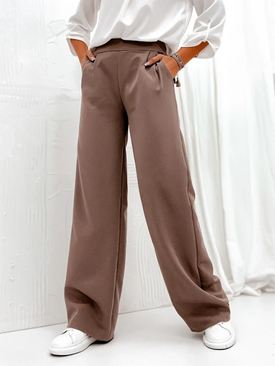 Pantalons larges en tissu pour femme Royalfashion
