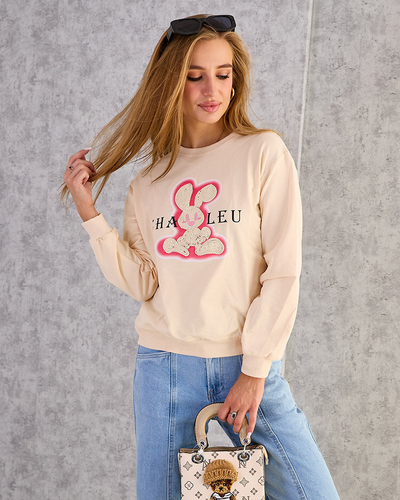 Royalfashion Sweat-shirt en coton à imprimé fin pour femme