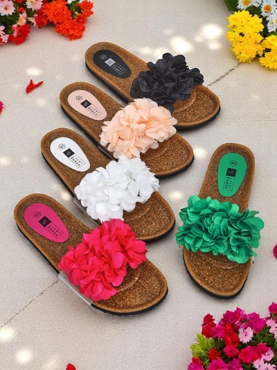 Royalfashion Claquettes pour femmes avec fleurs Flora Soft