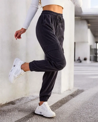 Royalfashion Pantalon côtelé pour femme