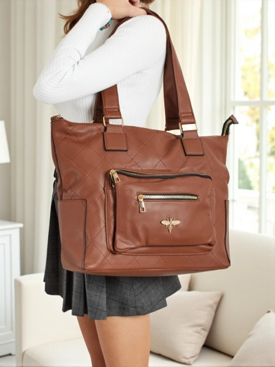 Sac à main shopper pour femme en cuir écologique matelassé Marvaya