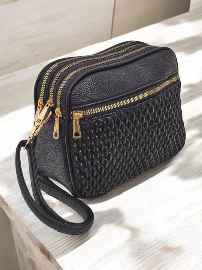 Sac à main féminin Royalfashion en cuir éco avec 3 compartiments, embossé