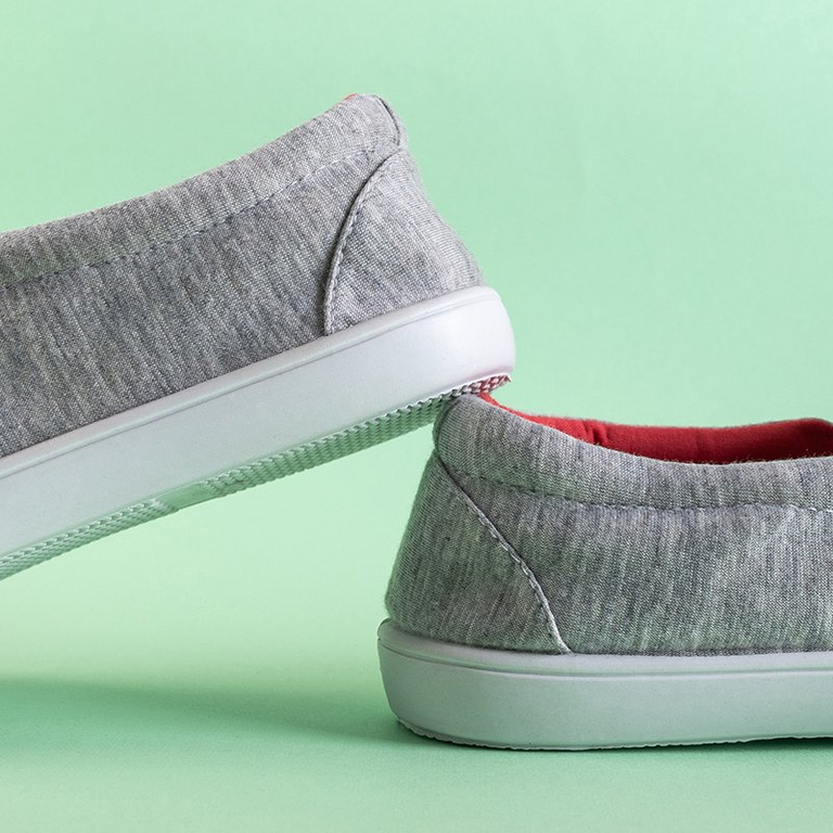 Slip-on matelassé gris pour femme avec empiècements fuchsia Weridia - Footwear