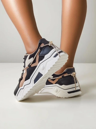 Royalfashion Baskets de sport à plateforme pour femmes Viela