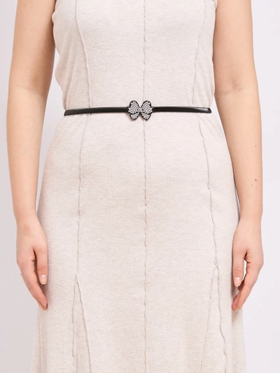 Ceinture noire pour femme Melina avec nœud en métal style latino glam
