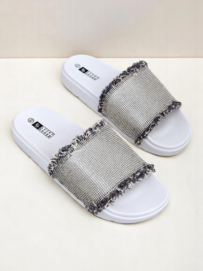 Royalfashion Sandales plates pour femmes SparkleWalk