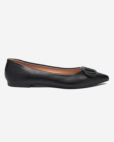 Ballerines pointues noires pour femme avec ornement sur le bout Manico - Footwear