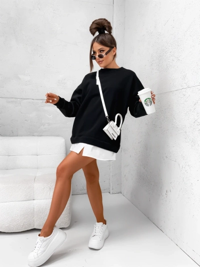 Sweat-shirt en coton pour femmes Royalfashion avec bas détachable