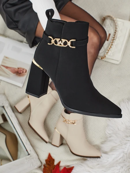 Bottines femme éco suède à talon bloc Ostirena