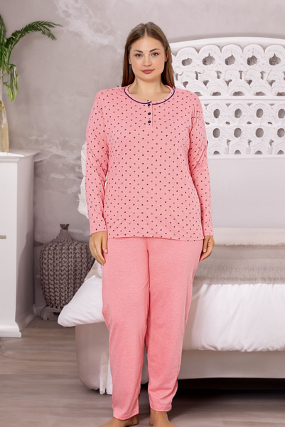 Royalfashion Ensemble de pyjama pour femmes en coton en 2 pièces avec cœurs TAILLE PLUS