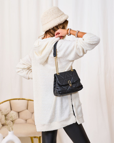 Royalfashion Pull long crème à capuche pour femme
