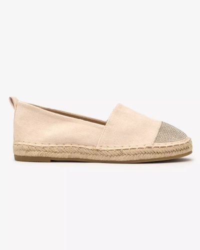 OUTLET Royalfashion Espadrilles pour femme beige avec zircons Iterica