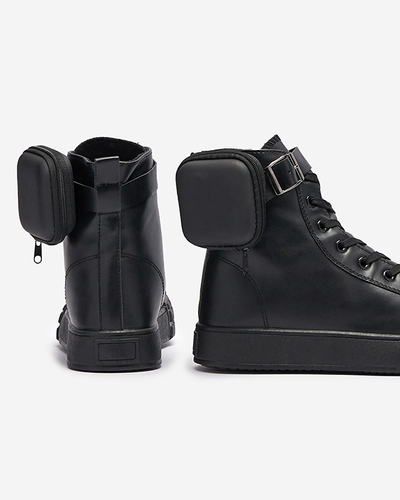 Chaussures de sport noires pour femmes avec pochette Efiffe- Footwear