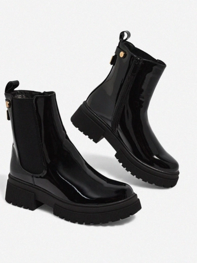 Bottines vernies pour femmes en cuir écologique Calebi