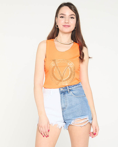 Top imprimé orange - Vêtements