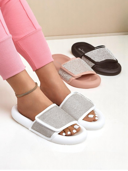 Royalfashion Claquettes plates pour femmes Sparkle Step