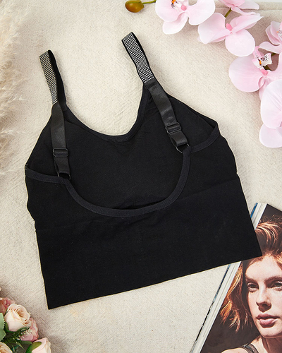 Royalfashion Soutien-gorge de sport pour femme avec zircons