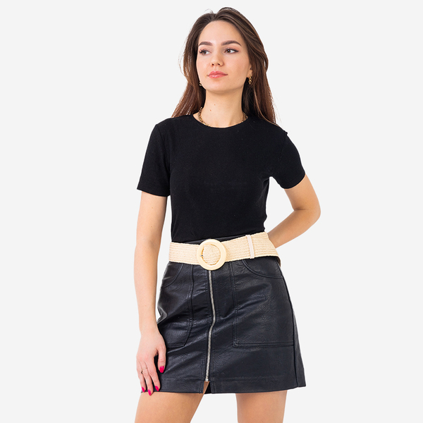 Ceinture tressée beige femme - Accessoires