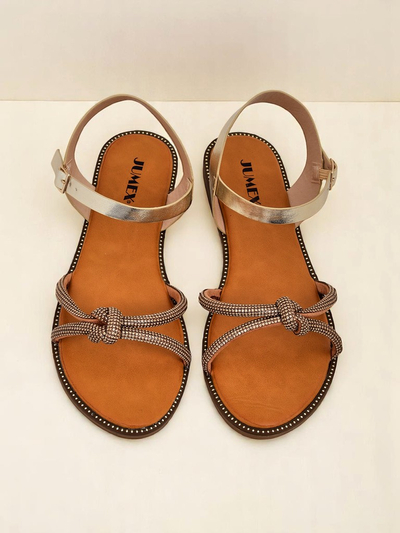 Royalfashion Sandales pour femmes avec zircons décoratifs Bella Shine