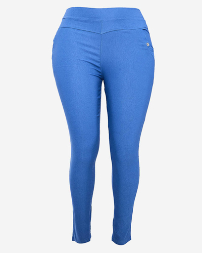 Pantalon teggings bleu pour femmes TAILLE PLUS- Vêtements
