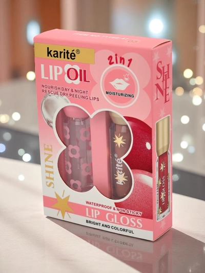 Brillant à lèvres à paillettes et brillant à lèvres transparent 2 en 1 Soft Blush