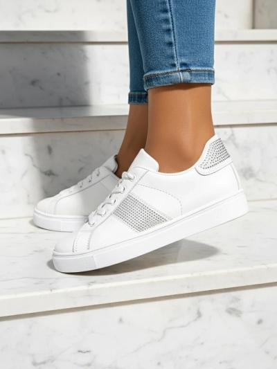 Luminosa Sneakers Blanches en Cuir Écologique