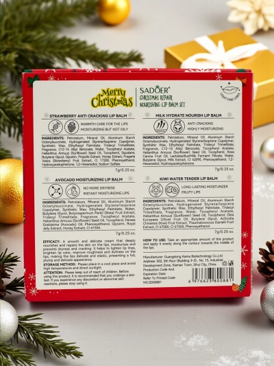 Coffret de Noël hydratant Baume à lèvres x4