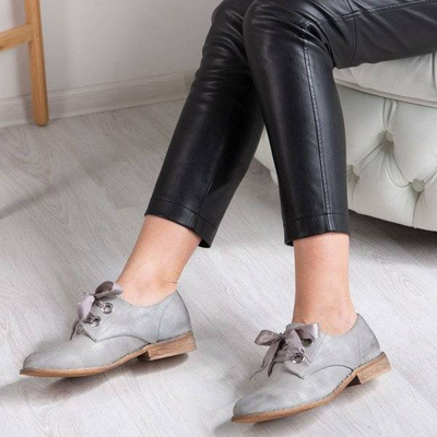 OUTLET Chaussures grises avec un ruban Zina - Footwear