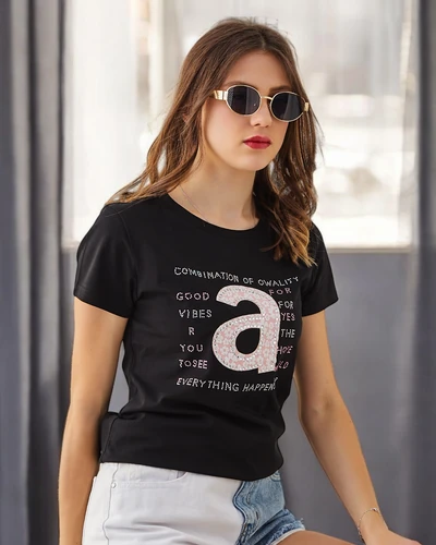 Royalfashion T-shirt en coton pour femmes Combinaison de Owality