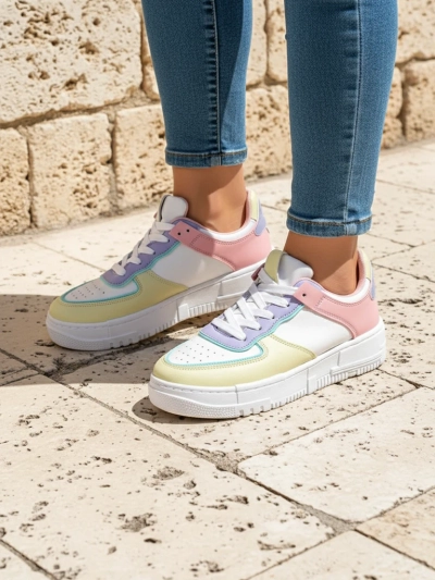 Baskets pour femmes Elektra Pastello - multicolores cuir écologique printemps