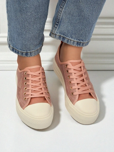 Baskets pour femmes Afrodyta Rosa – chaussures roses aérées en tissu pour l'été
