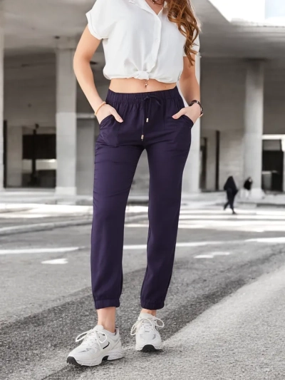 Pantalons Royalfashion pour femmes avec un élastique au bout des jambes