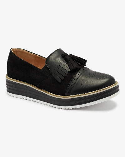 Demi-bottes noires à talons bas pour femmes Veolita- Footwear