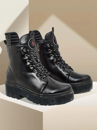 Royalfashion Bottines pour femmes en cuir éco-travail Fewor