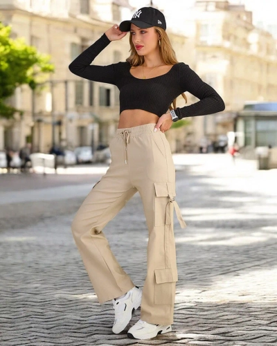 Royalfashion Pantalon de combat en tissu pour femme