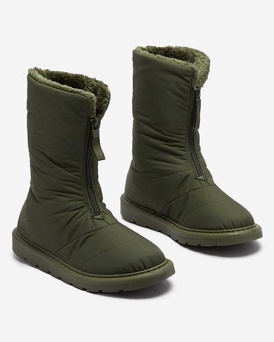 Bottes pour femmes vert foncé a'la bottes de neige Tirigga- Footwear