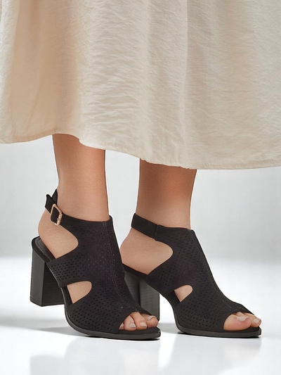 Royalfashion sandales ajourées à talon bloc pour femmes Abetle