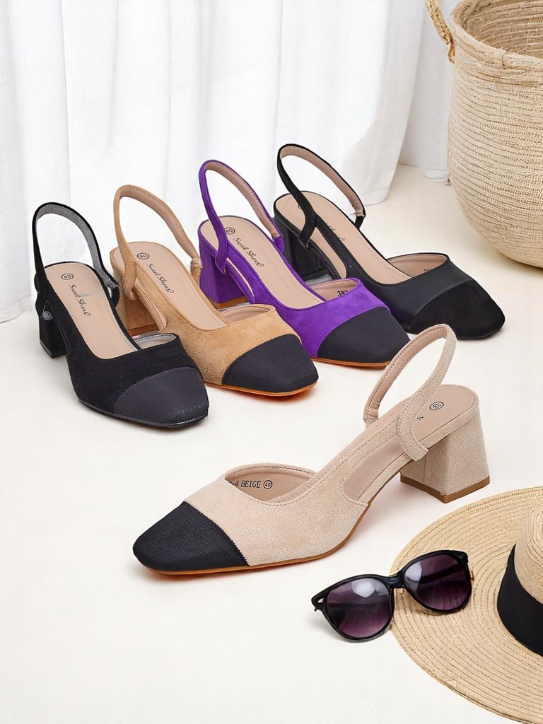 Royalfashion Escarpins élégants à talon bas pour femmes Eleganzo