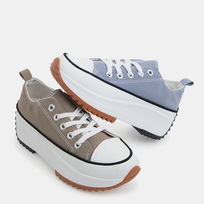 Baskets plateforme femme kaki Vinesa - Chaussures